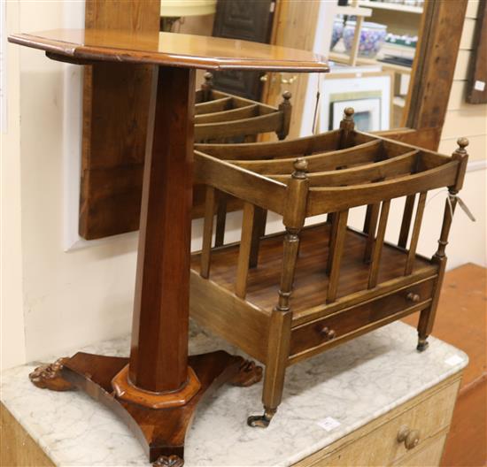 A mahogany music canterbury and a Victorian mahogany occasional table, W.54cm, table H.70cm